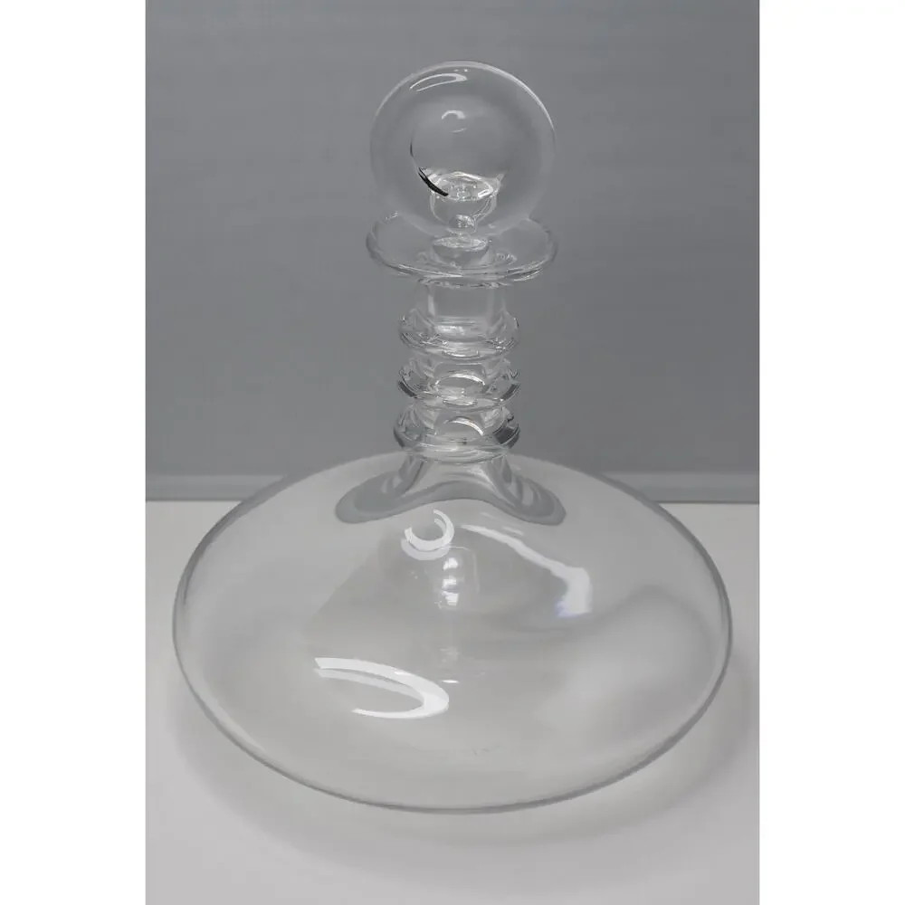 Baccarat Blown Glass Spiral Ring Neck Ship's DECANTER with Moon Stopper France